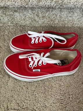 Vans red shoes women’s size 6 men’s size 4.5